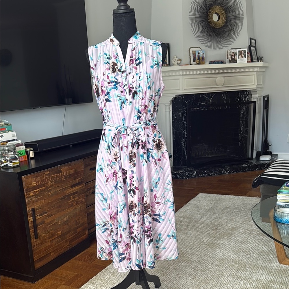 Nanette Lepore Pink and Purple Sleeveless Midi Dress